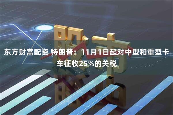 东方财富配资 特朗普：11月1日起对中型和重型卡车征收25%的关税